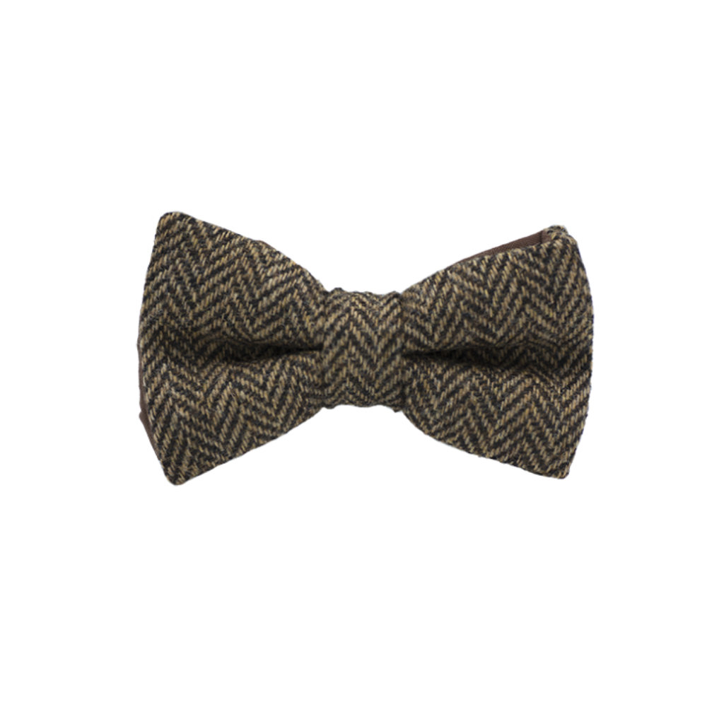 Jaggs - Bow tie Tweed "Dundee" - Chevron marron clair