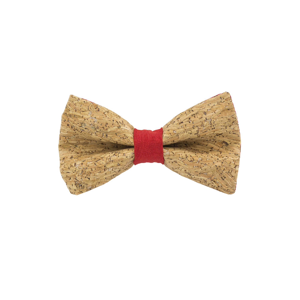 Jaggs - Cork bow tie "Merlot" - Red Ring