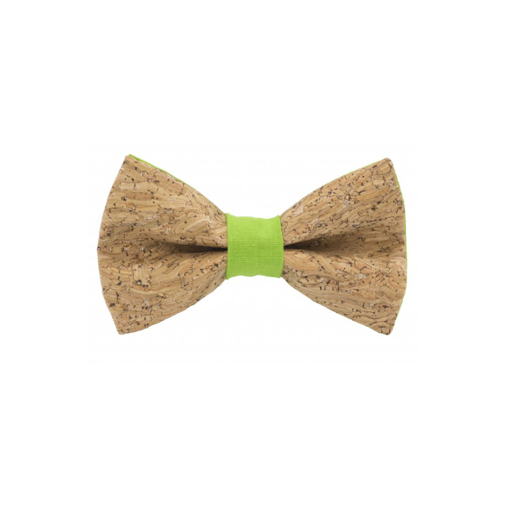 Jaggs - Nœud papillon liège "Merlot" - Bague Vert Pomme