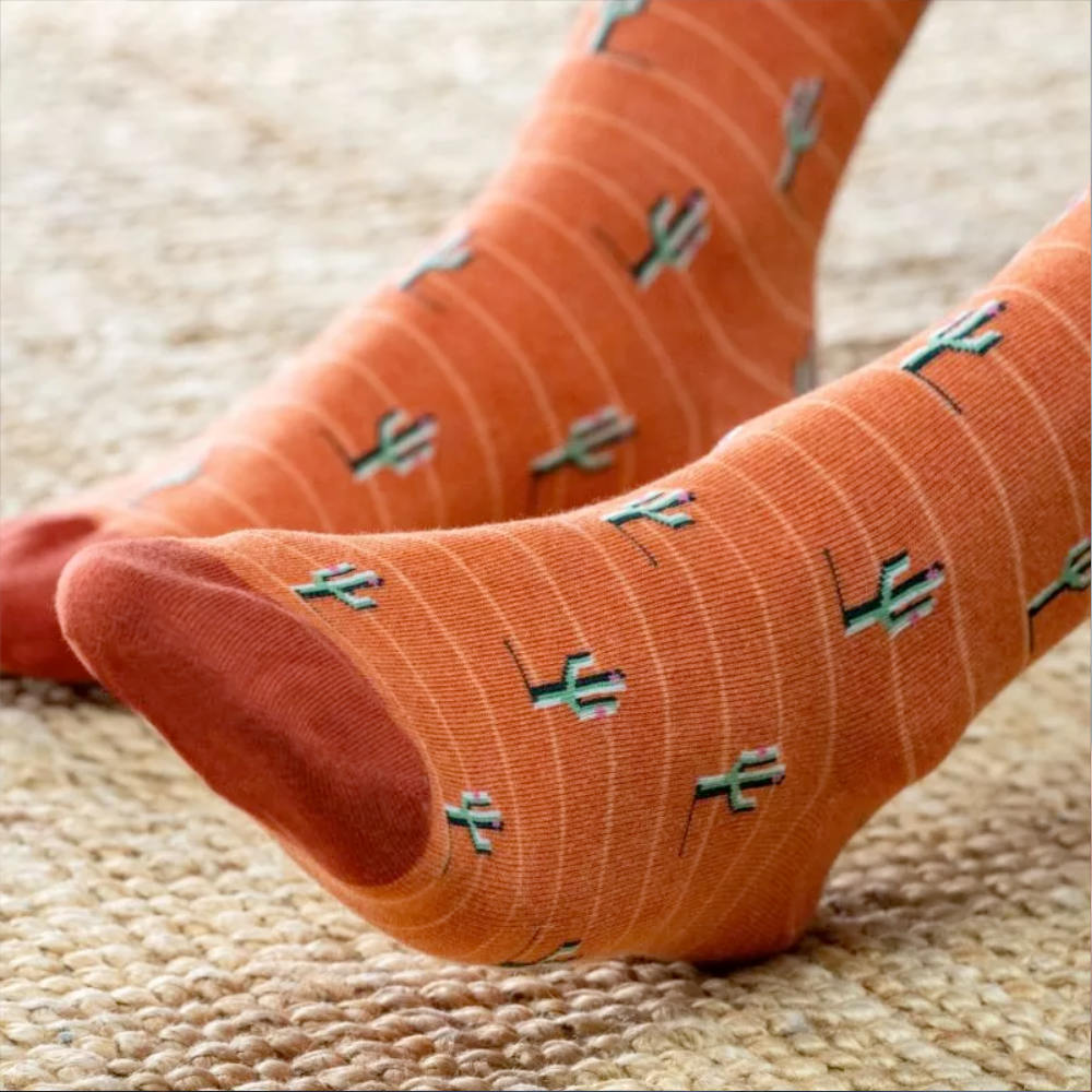 BillyBelt - Katoenen sokken - Oranje cactus